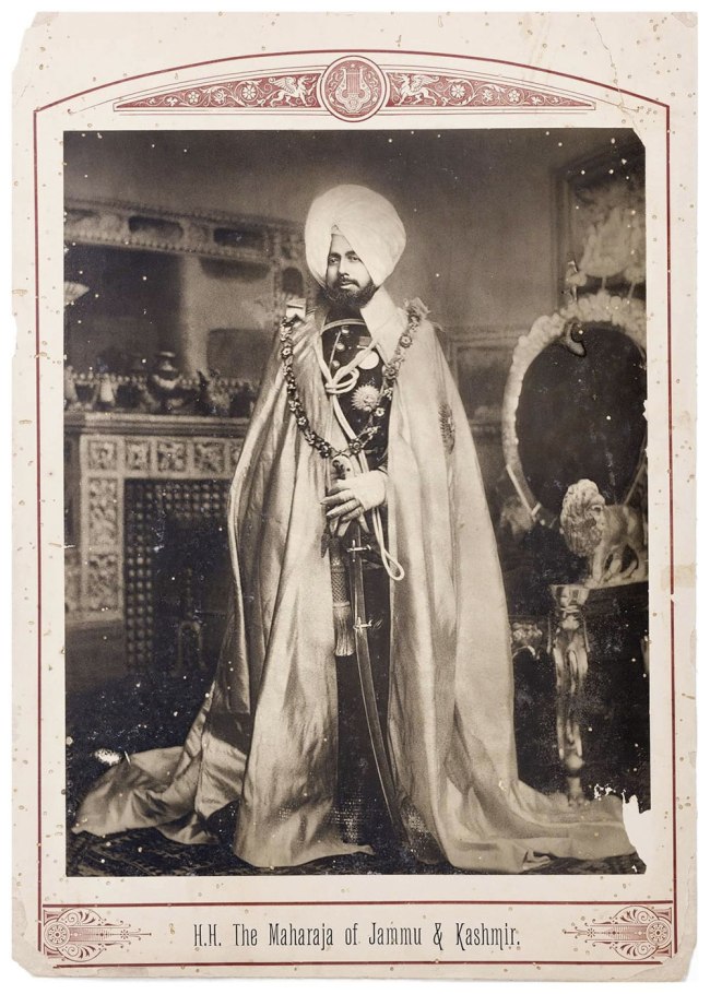 Lala Deen Dayal (Indian, 1844-1905) 'HH The Maharaja of Jammu & Kashmir' c. 1880