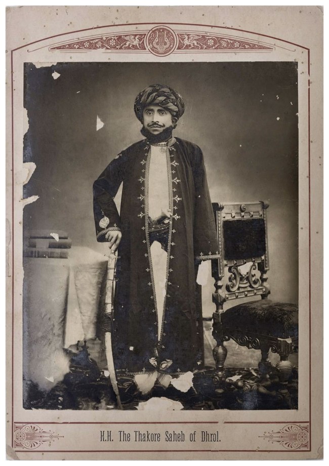 Lala Deen Dayal (Indian, 1844-1905) 'HH The Thakore Saheb of Dhrol' c. 1880