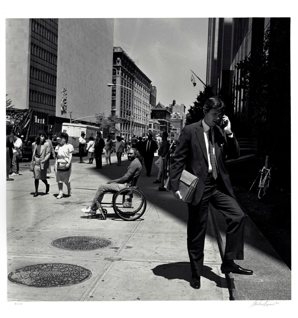 Michael Spano (American, b. 1949) 'Untitled (Man in street on phone, Police Plaza near Canal Street)' 1994 from the exhibition 'Celebrating the City: Recent Acquisitions from the Joy of Giving Something' at the Museum of the City of New York, Feb - Dec, 2022