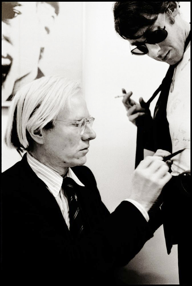 Marion Kalter (Austrian, b. 1951) 'Andy Warhol signs the shirt of Alain Pacadis' Paris 1977