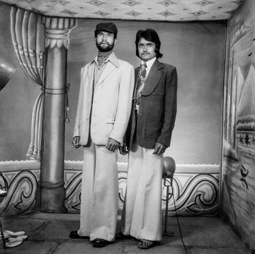 Suresh Punjabi (Indian, b. 1957) 'Untitled (Full-length portrait of two men) Suhag Studio, Nagda, Madhya Pradesh' 1985-1986