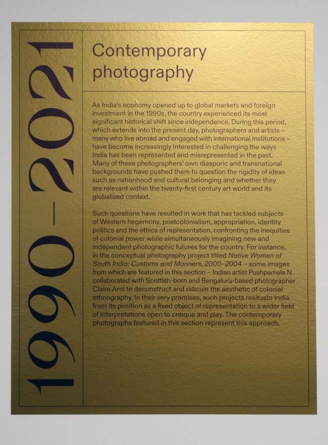 Wall text from the exhibition 'Visions of India: from the colonial to the contemporary' at the Monash Gallery of Art