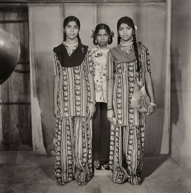 Suresh Punjabi (Indian, b. 1957) 'Untitled (Full length portrait of three girls), Suhag Studio, Nagda, Madhya Pradesh' 1979 (installation view)