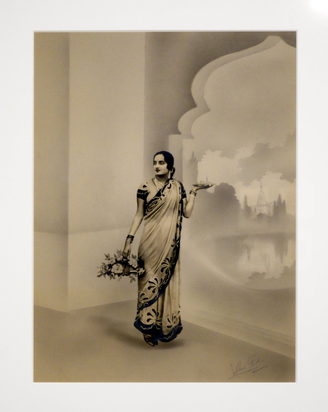 Wilson Studios Bombay. ‘Portrait of Maharani Kusum Kunwarbae’ c. 1930 (installation view)