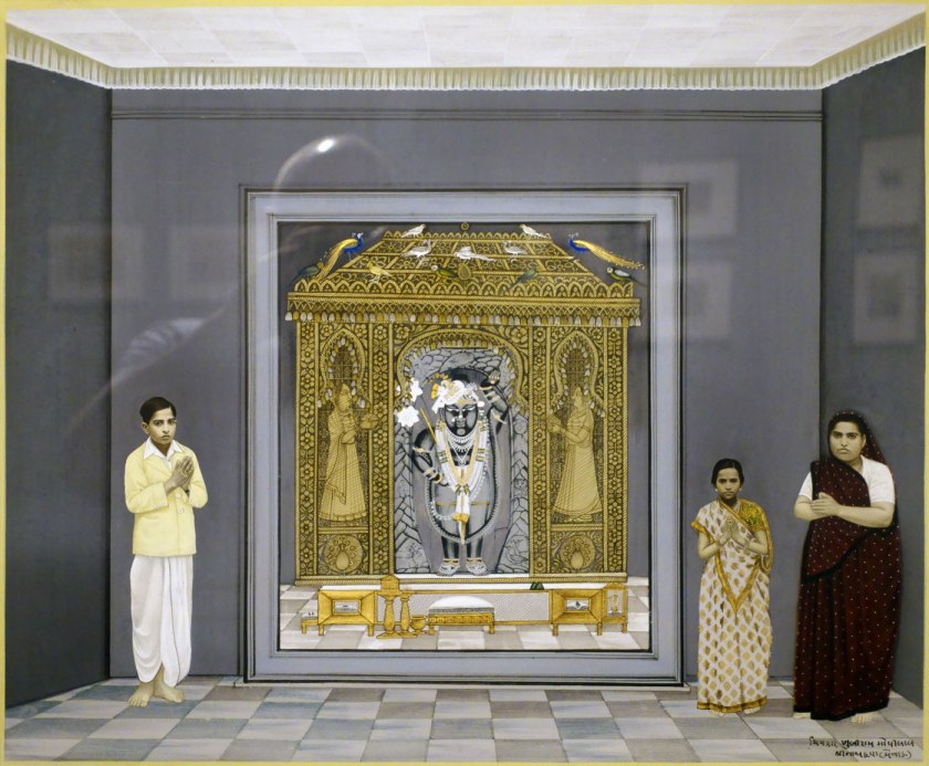 Khubiram Gopilal (Indian, 1891-1970) ‘A family worshipping deity Shrinathji during the festival of Nanda’ c. 1940 (installation view)