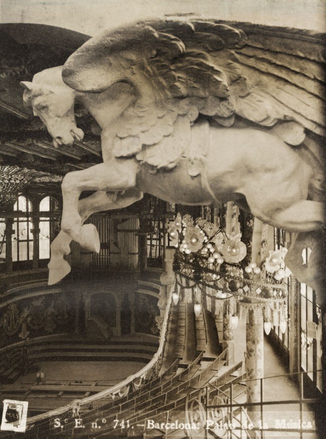 Adolf Mas (Spanish, 1861-1936) 'Palau de la Música Catalana' 1908