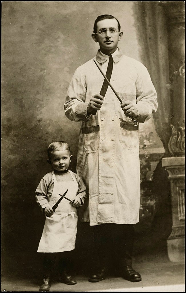 Unidentified artist (American) 'Butcher and his Son' about 1914