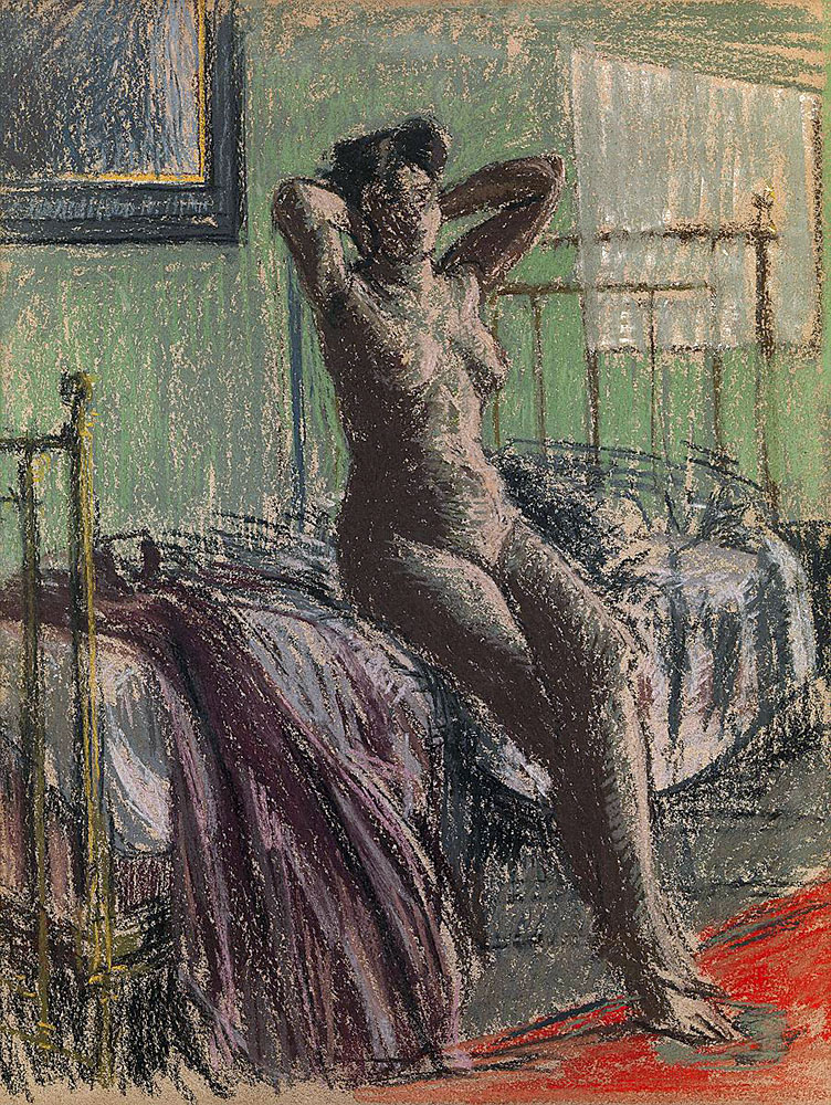 Walter Richard Sickert (British, 1860-1942) 'Nude Stretching: La Coiffure' 1905-1906