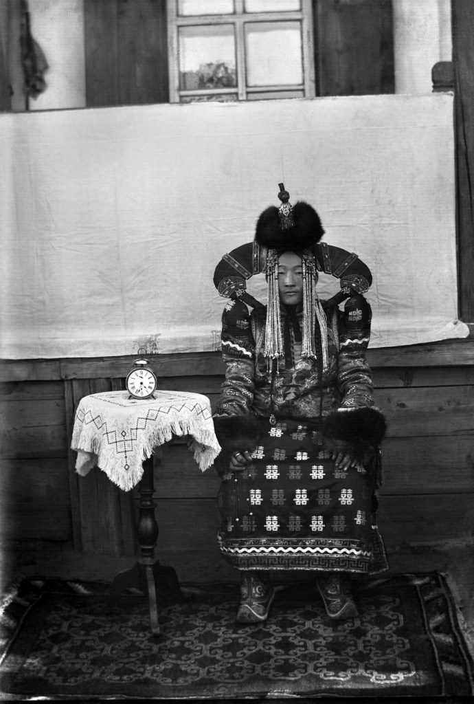 Unknown photographer. 'Untitled [Mongolian woman and table]' 1910s-1920s
