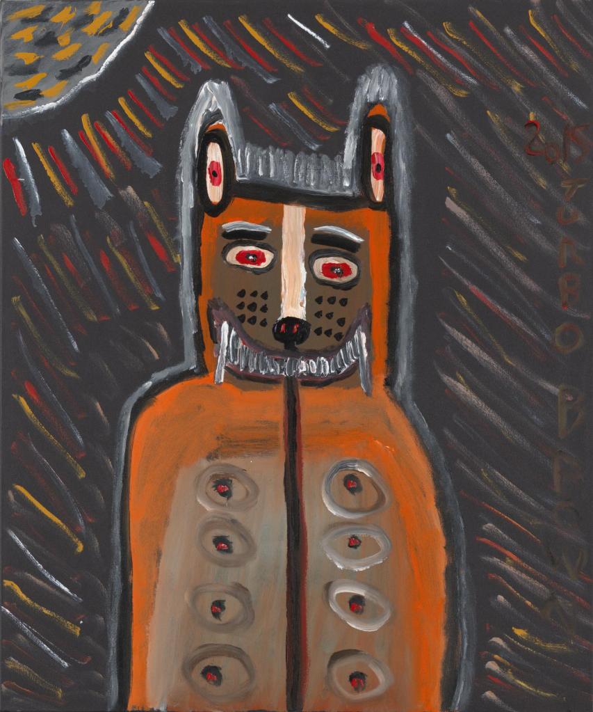 Trevor Turbo Brown (Australian / Latje Latje, b. 1967) Self-portrait, 'I am the Dingo Spirit' 2015