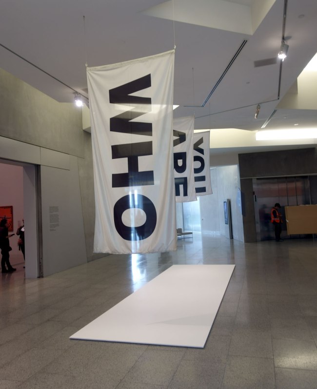 Entrance of the exhibition 'WHO ARE YOU: Australian Portraiture' at NGV Australia, Federation Square, Melbourne