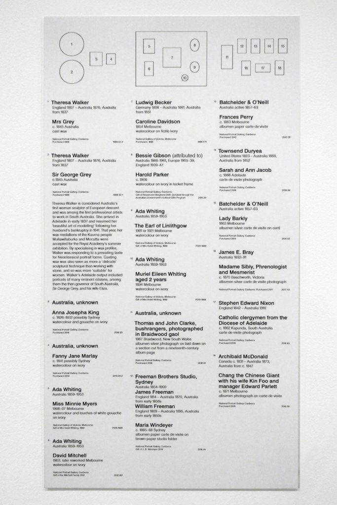 Installation view of the exhibition 'WHO ARE YOU: Australian Portraiture' at NGV Australia, Federation Square, Melbourne