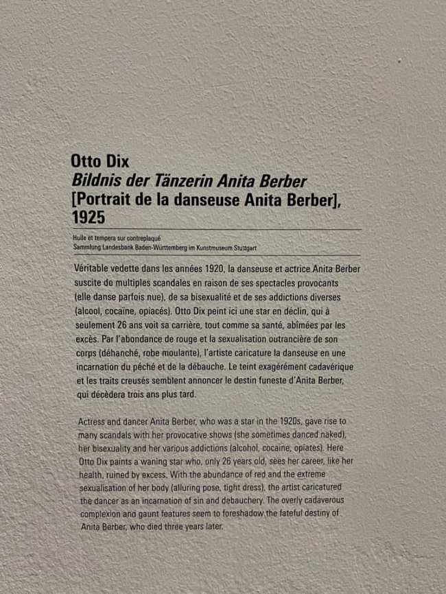 Wall text from the exhibition 'Germany / 1920s / New Objectivity / August Sander' at Centre Pompidou, Paris