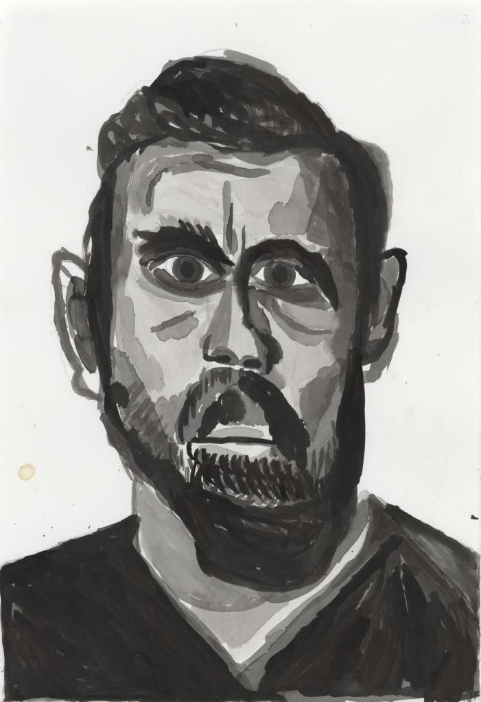 Vincent Namatjira (Australian / Anangu Pitjantjatjara Yankunytjatjara, b. 1983) 'Australia in black and white' 2018 (detail)