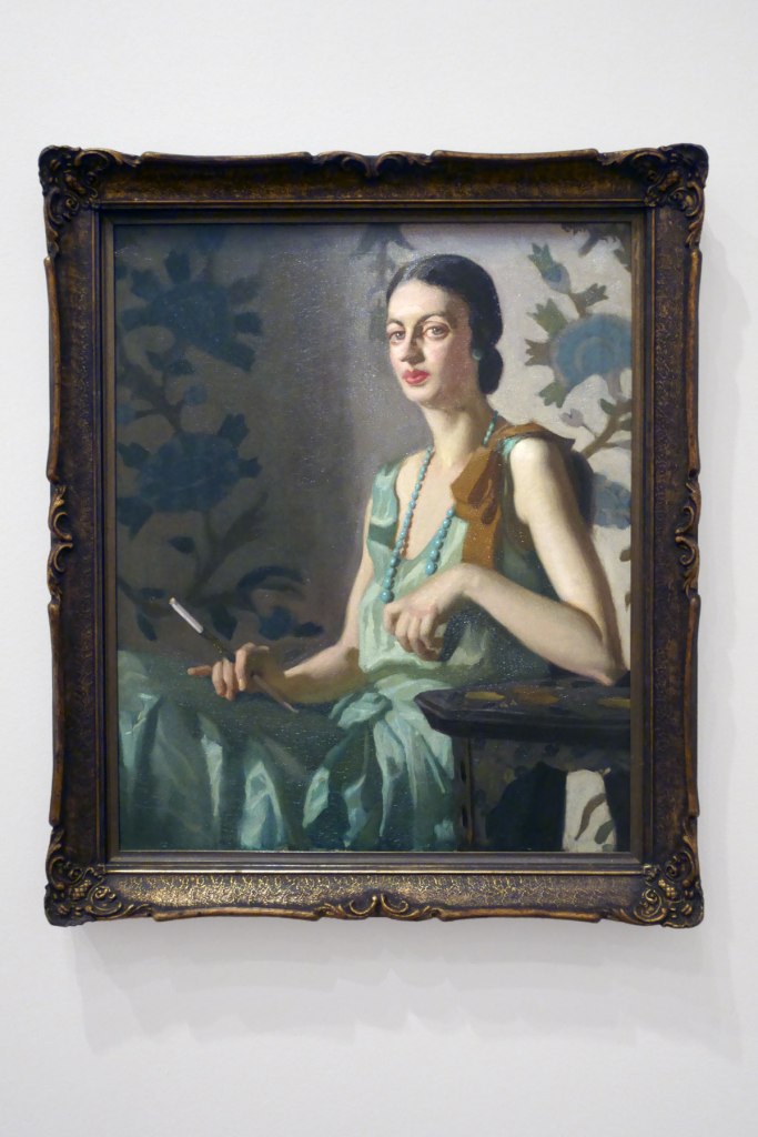 Constance Stokes (Australian, 1906-1991) 'Portrait of a woman in a green dress' 1930 (installation view)