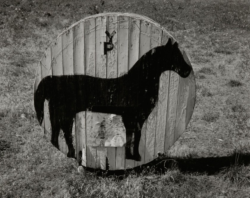 Jim Dow (American, b. 1942) 'Horse Painting on Sign, Ranch Entrance. US 87, Billings, Montana' 1972
