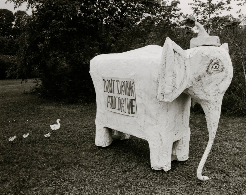 Jim Dow (American, b. 1942) 'Papier-mâché Elephant. US 202, Gwynedd, Pennsylvania' 1977