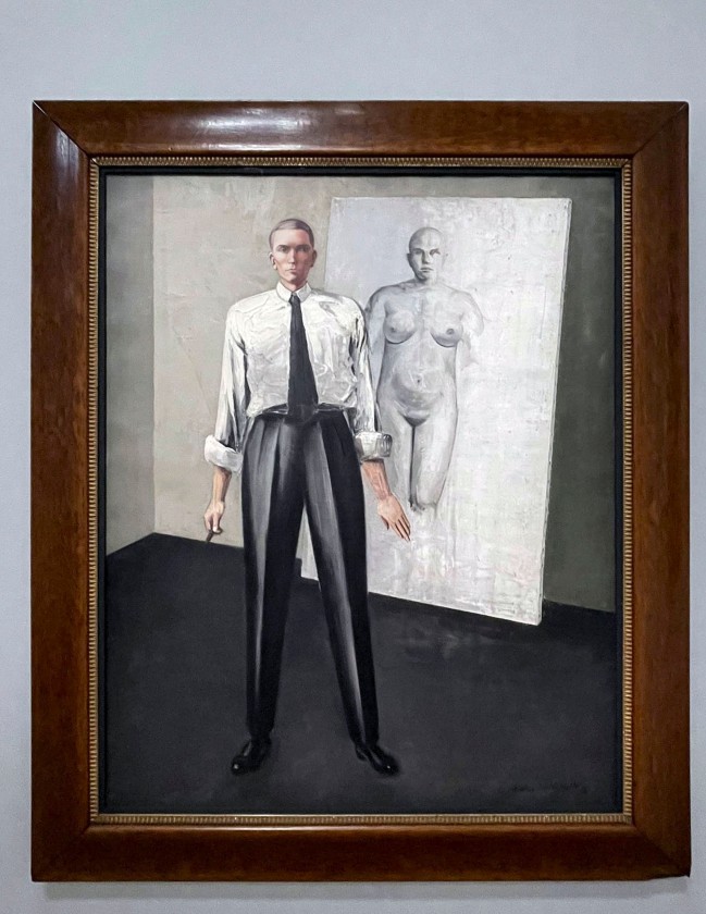 Anton Räderscheidt (German, 1892-1970) 'Painter with Model (Self Portrait)' 1928 (installation view)