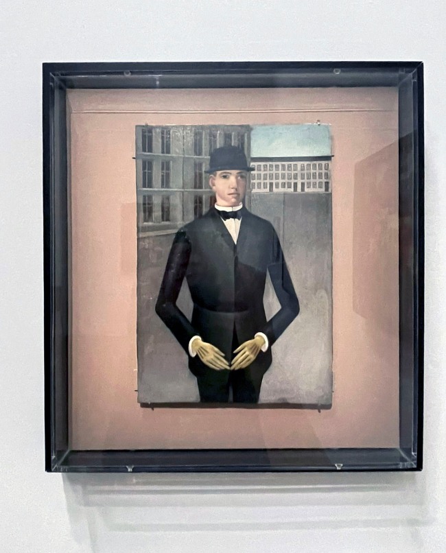 Anton Räderscheidt (German, 1892-1970) 'Junger Mann mit gelben Handschuhen' (Young man with yellow gloves) 1921 (installation view)