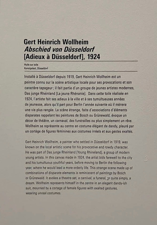 Wall text from the exhibition 'Germany / 1920s / New Objectivity / August Sander' at Centre Pompidou, Paris