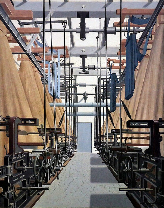 Carl Grossberg (German, 1894-1940) 'Jacquard-Weberei' (Jacquard weaving workshop) 1934