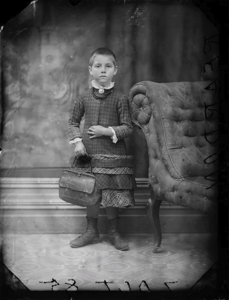 William James Harding (New Zealand, 1826-1899) 'Reardon child' c. 1870s from the exhibition 'Between skin & shirt: The photographic portraits of William Harding' at the National Library of New Zealand Gallery, Wellington, May - Oct, 2022