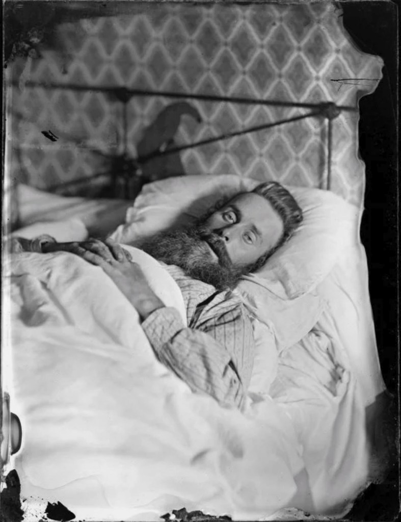 William James Harding (New Zealand, 1826-1899) 'Unidentified man, sick in bed' 1870-1889