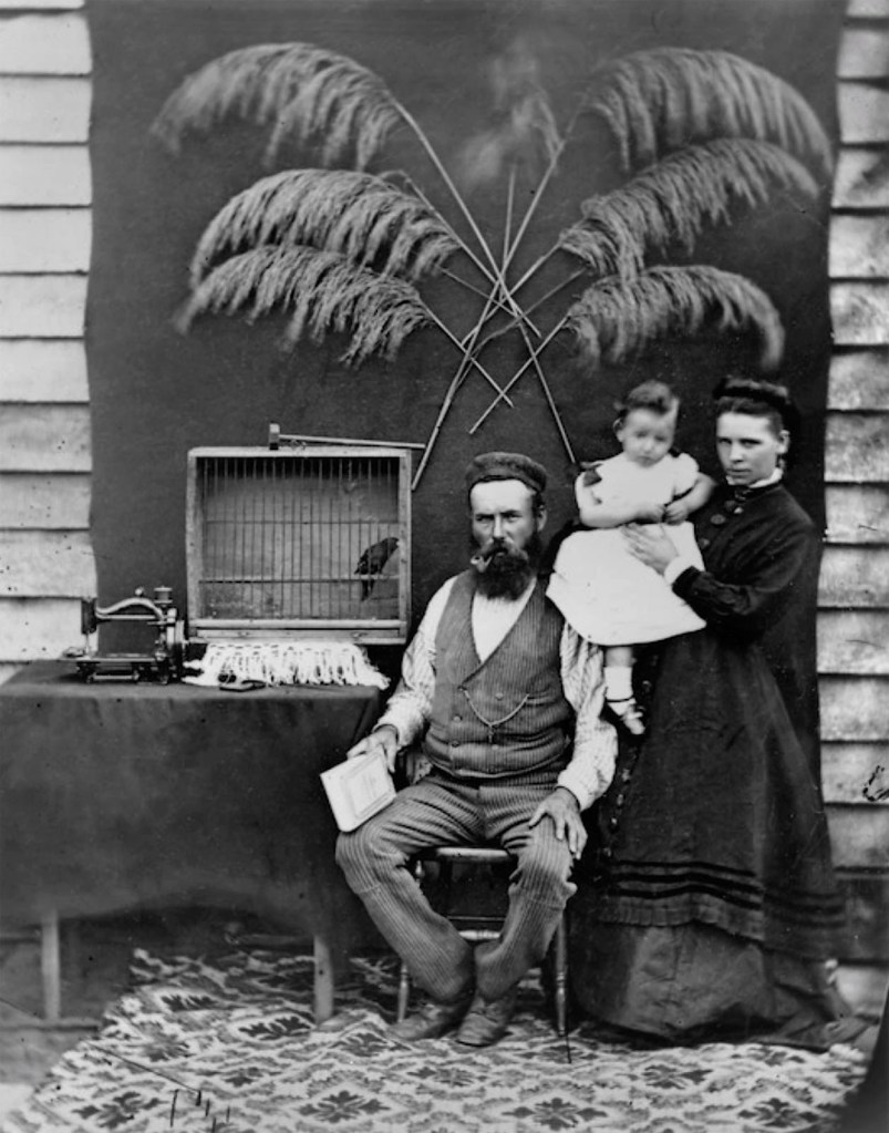 William James Harding (New Zealand, 1826-1899) 'Unidentified Wanganui family and their possessions' c. 1870s