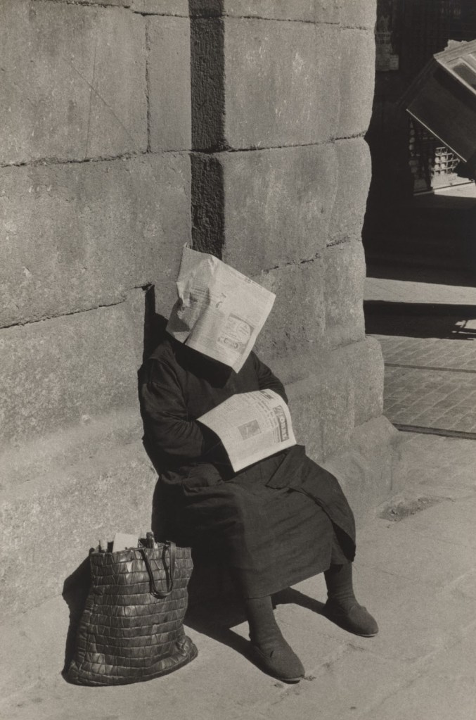 Inge Morath (Austrian, 1923-2002) 'Siesta of a Lottery Ticket Vendor, Plaza Mayor, Madrid' 1955