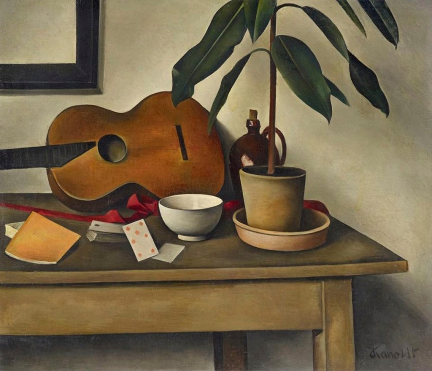 Alexander Kanoldt (German, 1881-1939) 'Stillleben mit Gitarre' (Still Life with Guitar) 1926
