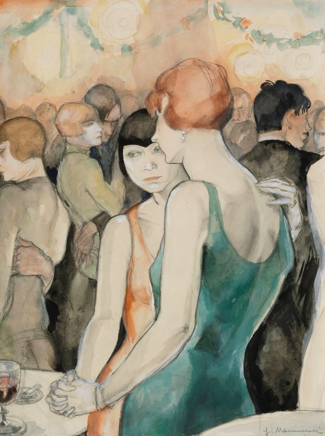 Jeanne Mammen (German, 1890-1976) 'Two Women, Dancing' c. 1928