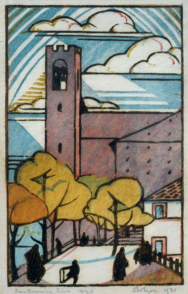 Eveline Syme (Australian, 1888-1961) 'San Domenico, Siena' 1931 (installation view)