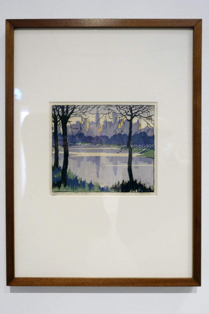 Ethel Spowers (Australian, 1890-1947) 'Melbourne from the river' c. 1924 (installation view)