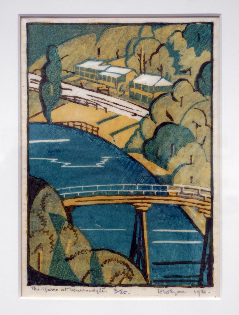 Eveline Syme (Australian, 1888-1961) 'The Yarra at Warrandyte' 1931 (installation view)