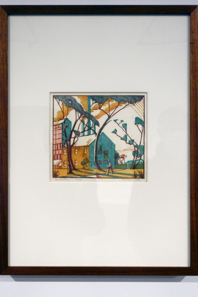 Eveline Syme (Australian, 1888-1961) 'The factory' 1933 (installation view)