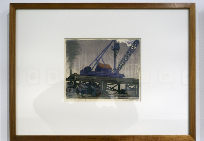 Ethel Spowers (Australian, 1890-1947) 'The timber crane' 1926 (installation view)