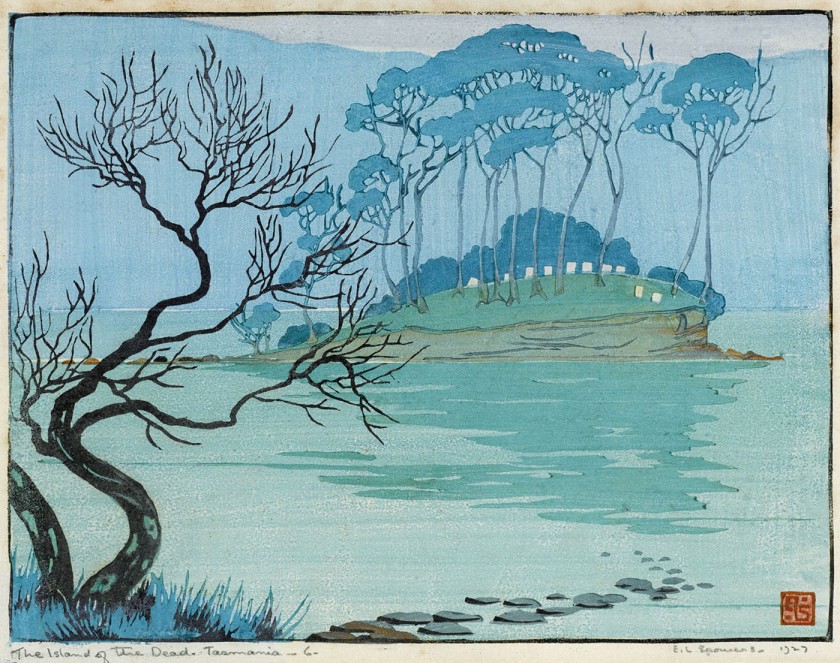 Ethel Spowers (Australian, 1890-1947) 'The island of the dead' 1927