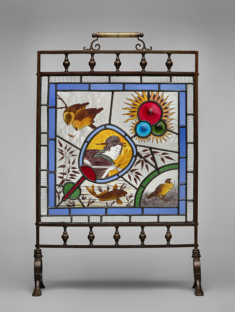 Unknown manufacturer (English) 'Hand-painted fire screen' c. 1880