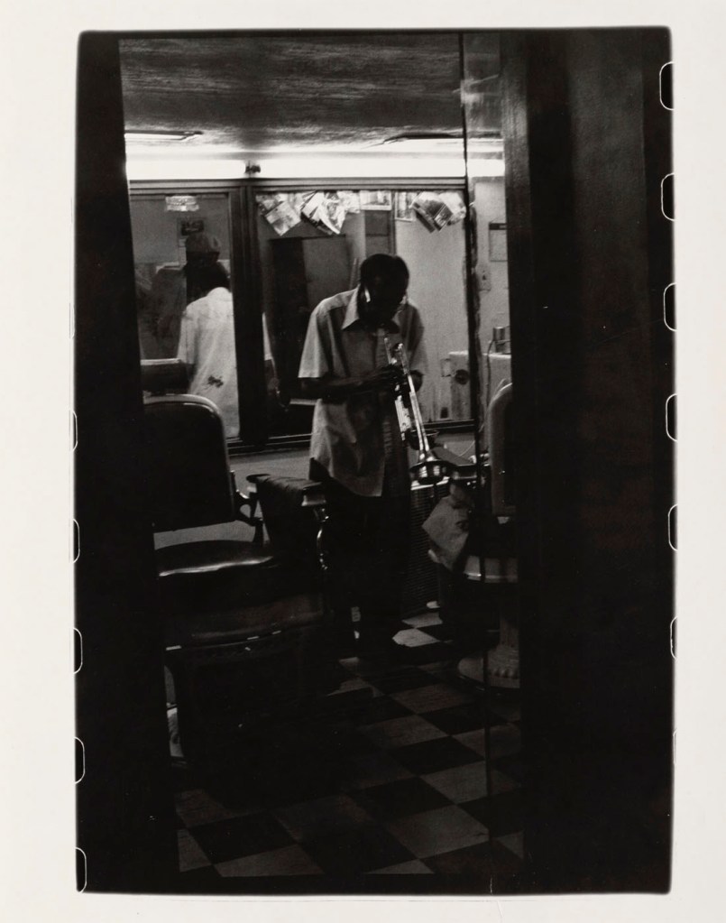 Ming Smith (American, active since 1970s) 'Love Barber Shop Jazz, Pittsburgh, PA' 1992