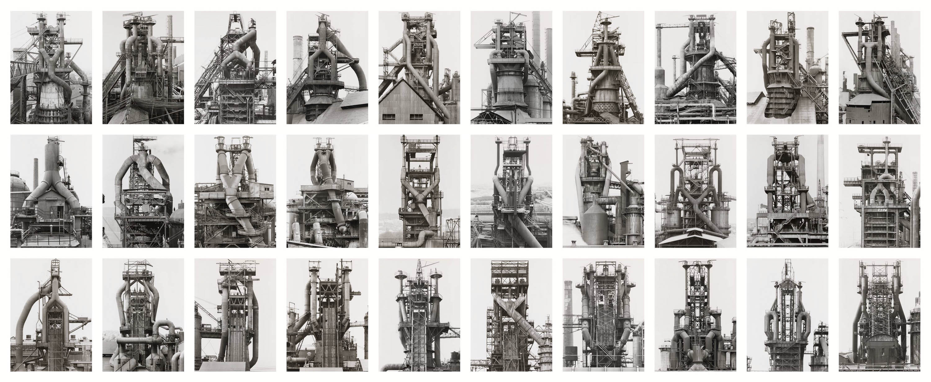Bernd and Hilla Becher (German, active 1959-2007) 'Blast Furnaces (United States, Germany, Luxembourg, France, and Belgium)' 1968-1993 Bernd and Hilla Becher (German, active 1959-2007) 'Blast Furnaces (United States, Germany, Luxembourg, France, and Belgium)' 1968-1993