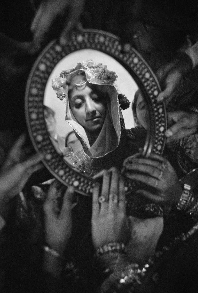 Frank Horvat (Italian, 1928-2020) 'Muslim wedding, fiancé discovering his fiancée's face in a mirror, Pakistan' 1952 from the exhibition 'Frank Horvat. 50-65' at Jeu de Paume, Château de Tours, June - Oct, 2025