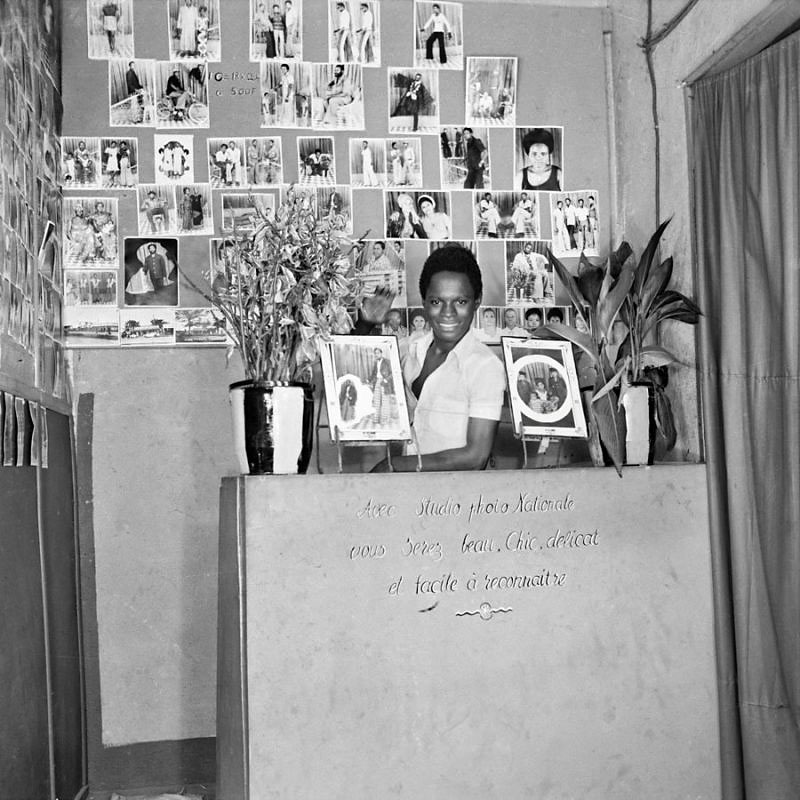 Samuel Fosso (Nigerian born Cameroon, b. 1962) '70's Lifestyle' 1974-1978 from the exhibition 'Samuel Fosso: The Man with a Thousand Faces' at The Walther Collection, Neu-Ulm, Burlafingen, Germany, May - Nov, 2022