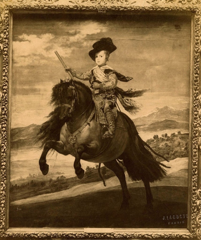 Joseph Lacoste (1872 - c. 1930, photographer) 'Albumen silver photograph of Diego Velázquez's Prince Baltasar Carlos on Horseback (1635-1636)' 1900/1915