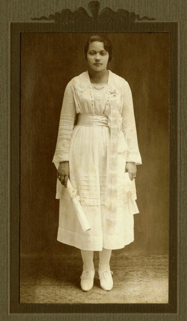 Florestine Perrault Collins (American, 1895-1988) 'Portrait of a young woman dressed in white' 1920-1928 from the exhibition 'Called to the Camera: Black American Studio Photographers' at the New Orleans Museum of Art (NOMA), Sept 2022 - Jan 2023