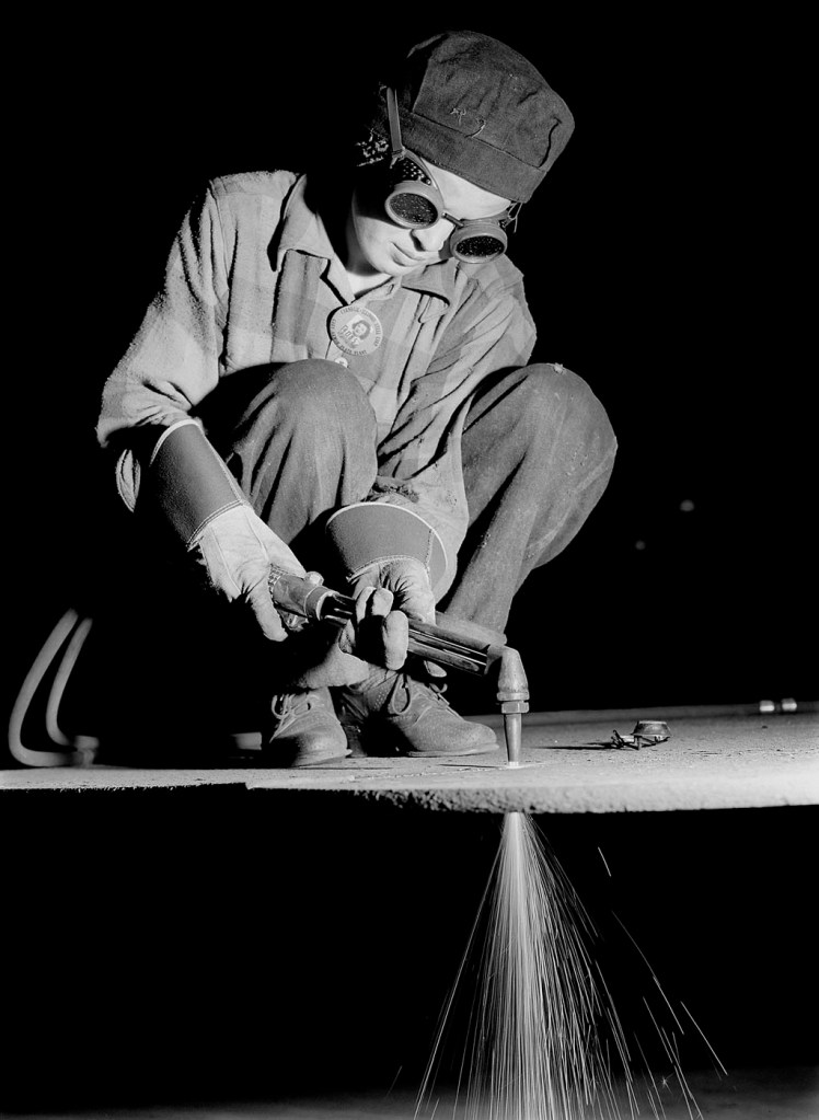 Margaret Bourke‑White (American, 1904-1971) 'Flame Burner Ann Zarik' 1943, printed about 2000 from the exhibition 'Life Magazine and the Power of Photography' at the Museum of Fine Arts, Boston (MFA), Oct, 2022 - Jan, 2023