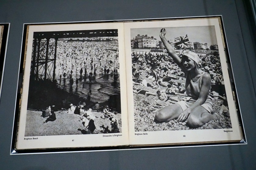 Installation view of the exhibition 'Bill Brandt: Inside the Mirror' at Tate Britain, London, October 2022 - January 2023 showing 'Brighton Beach' and 'Brighton Belle' from 'The English At Home' (1936)