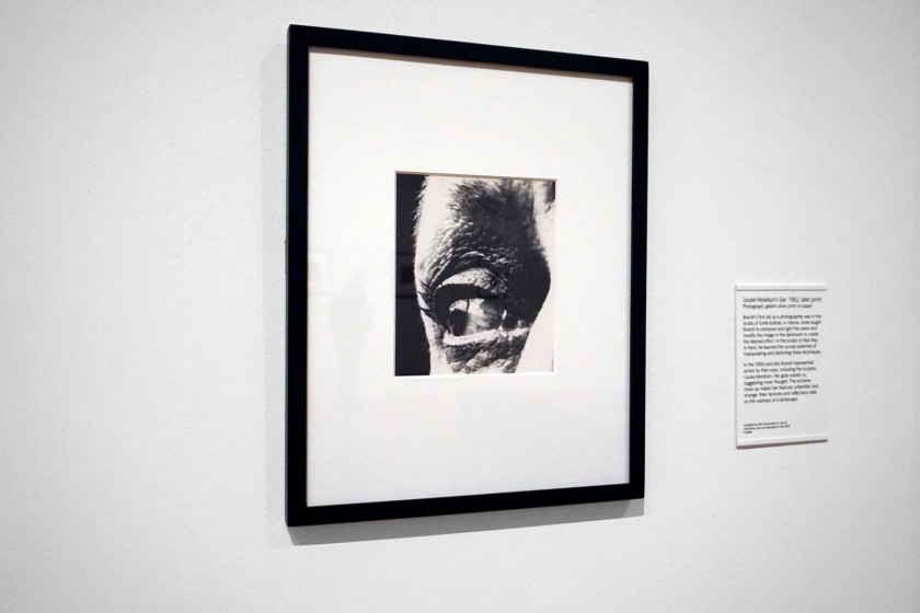 Installation view of the exhibition 'Bill Brandt: Inside the Mirror' at Tate Britain, London, October 2022 - January 2023 showing Brandt's photograph 'Louise Nevelson's Eye' (1963)