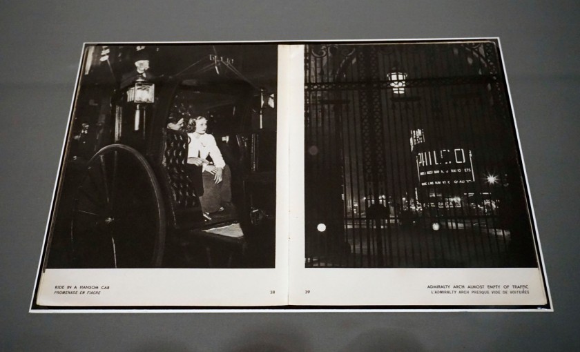 Installation view of the exhibition 'Bill Brandt: Inside the Mirror' at Tate Britain, London, October 2022 - January 2023 showing 'Ride In A Handsom Cab' and 'Admiralty Arch Almost Empty Of Traffic' from 'A Night in London' (1937)