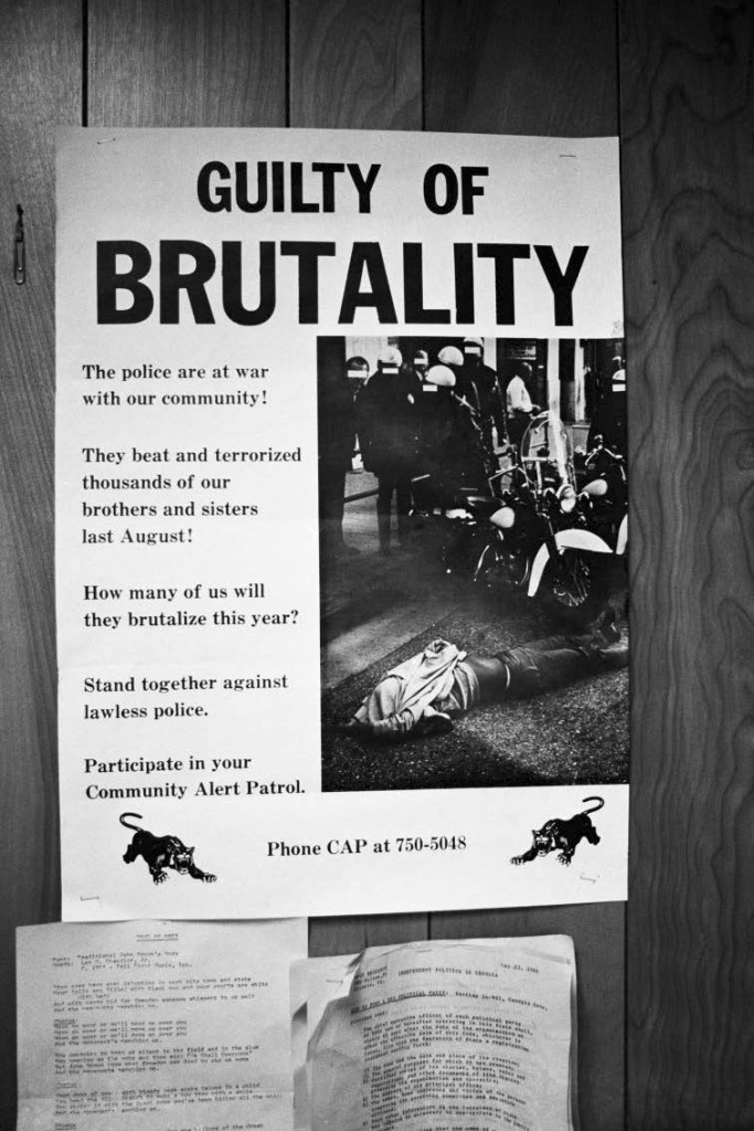 Gordon Parks (American, 1912-2006) 'Watts Community Alert Patrol flyer at SNCC's Atlanta headquarters' 1966