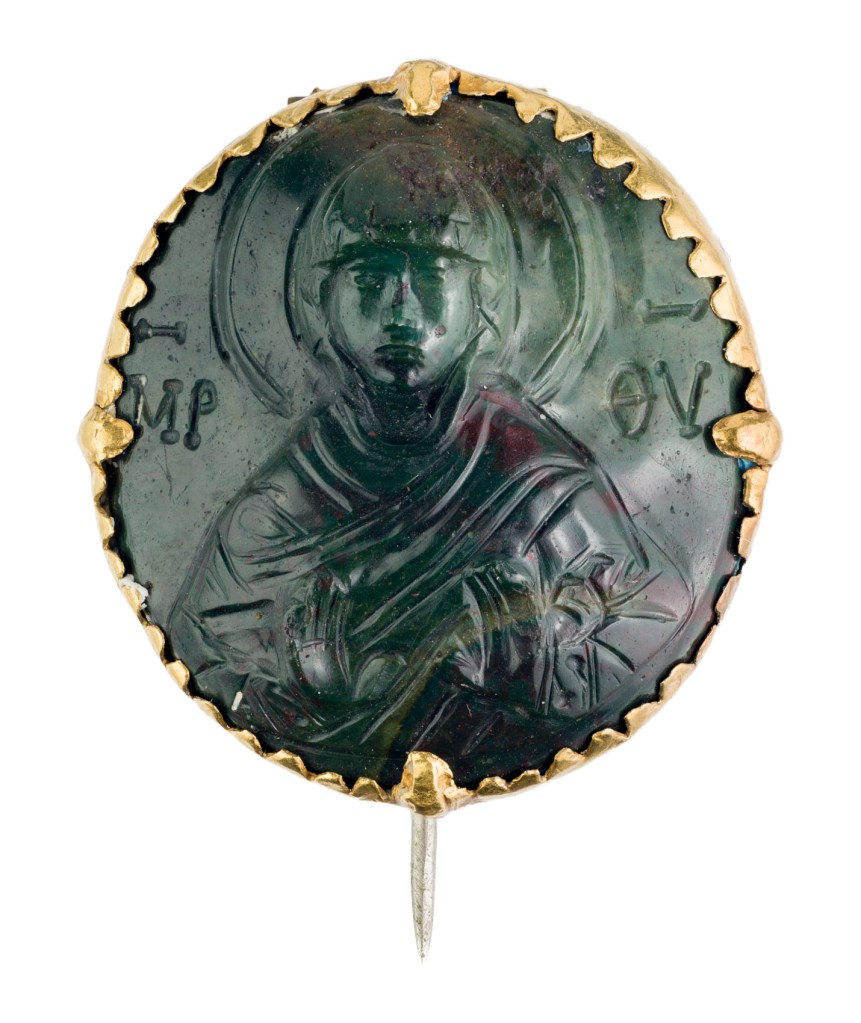 'The Virgin with text MP (left) and ΘΥ (right)' Byzantine 900-1100 century AD